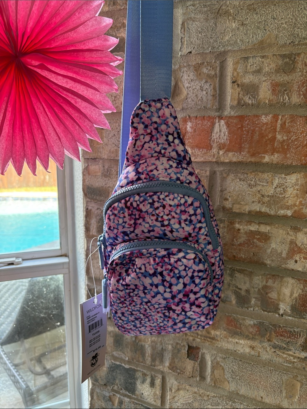 Wildfox Pink Multi Floral Crossbody Sling Bag